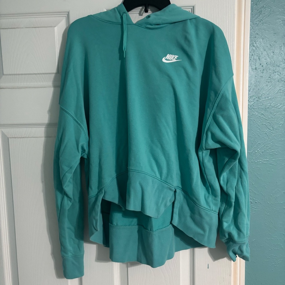 Teal Nike Cropped Hoodie Size Large